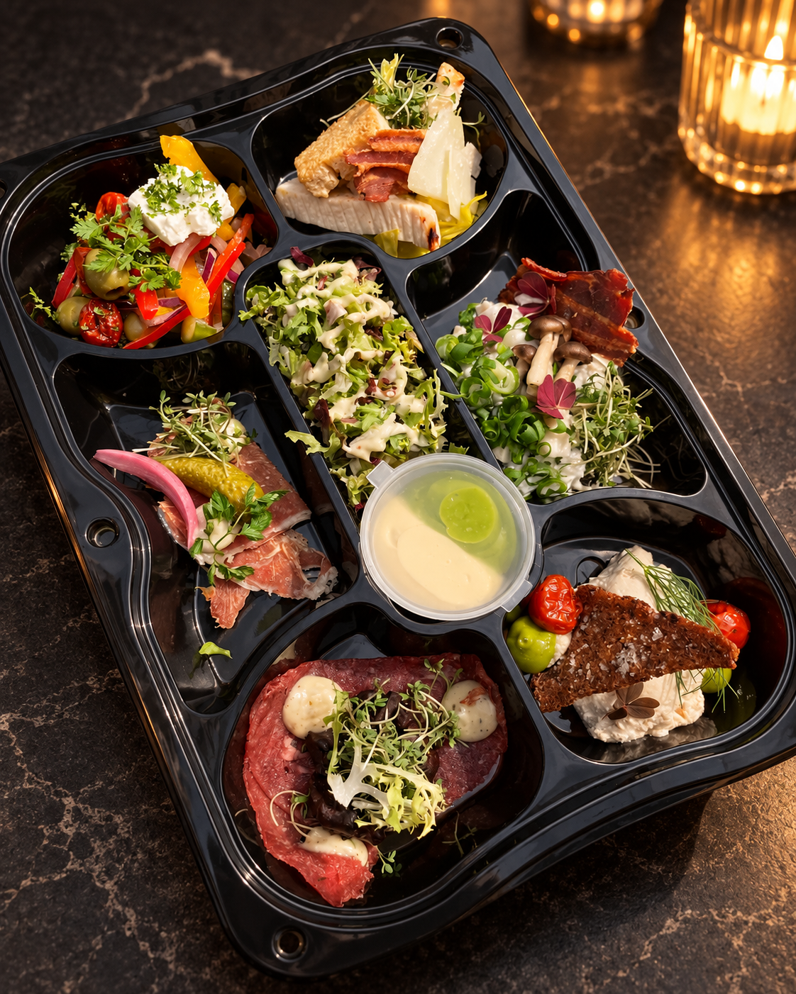 Pingvins tapas pakket til at tage med hjem